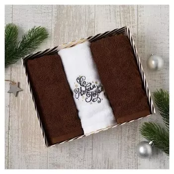 Набор полотенец «С Новым Годом!» 30х60 см - 3шт