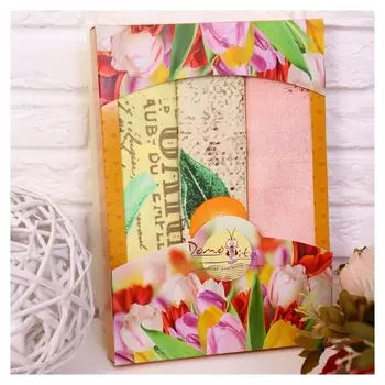 Набор полотенец в коробке Три фрукта 45х60 см, 3 шт, вафля, 160 гр/м2, хлопок 100%