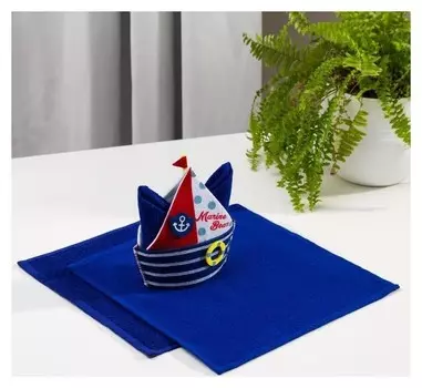 Набор полотенец в корзинке экономь и Я "Моряк" 30*30 см-2шт,100% хл, 340 гр/м2