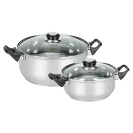 Набор посуды Mallony нерж 4 пр: 2 кастрюли с крыш Baks-set-4 981054