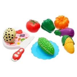 Набор продуктов для нарезки на липучках Фруктово-овощной микс-2, цвета микс