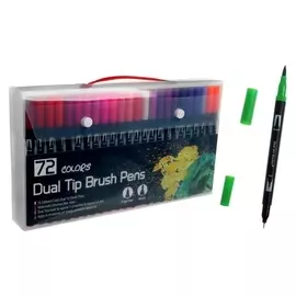 Набор профессиональных маркеров, 72 штуки/72 цвета, двусторонний, черный корпус