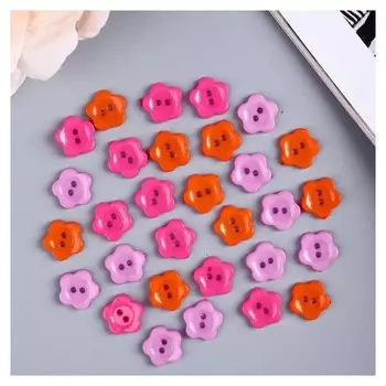 Набор пуговиц декоративных пластик "Цветочки" 1,2х1,2 см