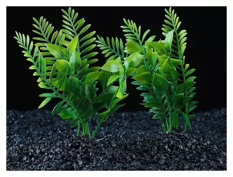 Набор растений искусственных для аквариума (2 шт), 15,5 см