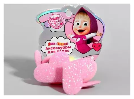 Набор резинок, маша и медведь "Сердца" с блестками, 4 шт, 6х5 см