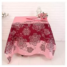 Набор розовый фламинго (Скатерть 140*210 см, салфетки 30*30 см 6 шт), трикот, 100% п/э