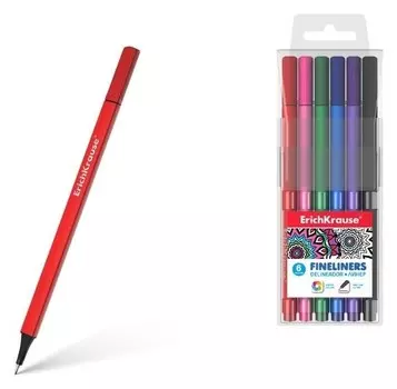 Набор ручек капиллярных 6 цветов