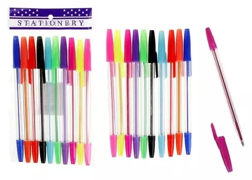 Набор ручек шариковых 10 цветов