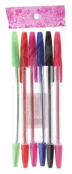 Набор ручек шариковых 6 цветов
