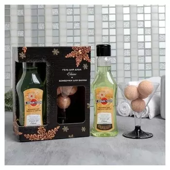 Набор "С новым годом" гель для душа, бомбочки для ванн 4 шт., 20 г