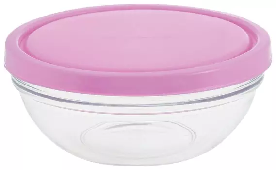 Набор салатников, объем 1500 мл, диаметр 200 мм, пурпурные крышки, стекло, "Chef`s", PASABAHCE