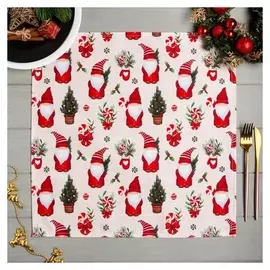 Набор салфеток этель "Santa Claus" 46х46 см - 4шт., 100%хл, репс 210 г/м2