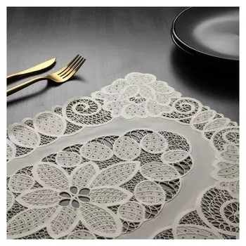 Набор салфеток ажурных доляна «Букет», 4 шт, 46×30 см, пвх, цвет бежевый