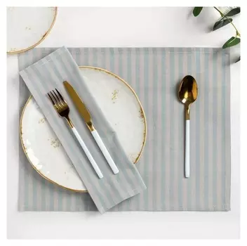 Набор салфеток "Этель" 45х35 см - 2 шт, цв. серо-синий, 100% хлопок, 163 г/м2