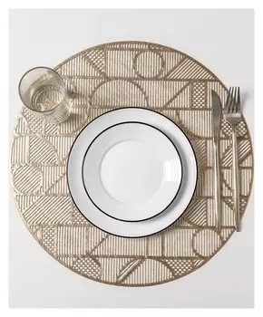 Набор салфеток кухонных доляна «Бурлеск», 4 шт, D=38 см, цвет золото