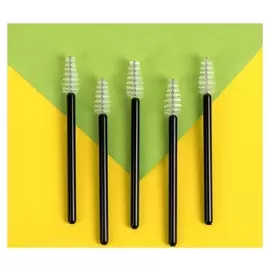 Набор щёточек для ресниц, 6,7 см, цвет чёрный