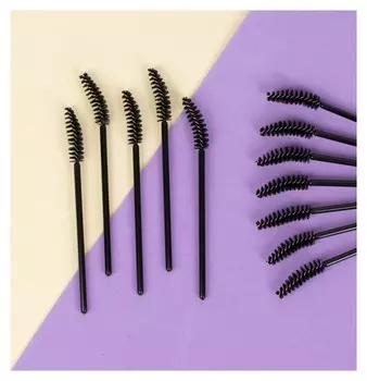 Набор щёточек для ресниц «Изгиб», 9,5 см, 12 шт, цвет чёрный