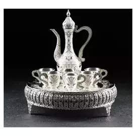 Набор сервировочный «Серебро восток», 8 предметов: поднос, кувшин, чашки, 6 шт