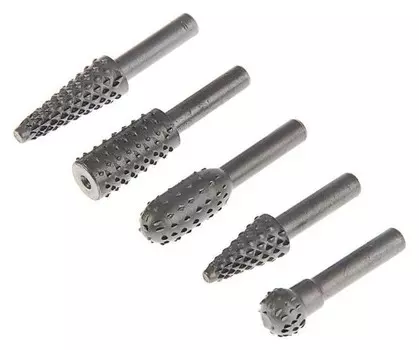 Набор шарошек по дереву Tundra, 5 предметов