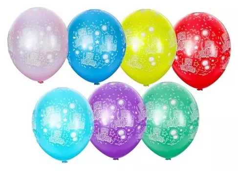 Набор шаров латексных 14" Надписи С Днём Рождения!