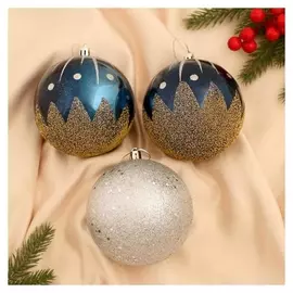 Набор шаров пластик D-10 см, 3 шт "Искра"