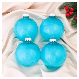 Набор шаров пластик D-10 см, 4 шт "Фелиция" изумрудный