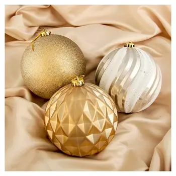 Набор шаров пластик D-15 см, 3 шт "Праздничное"