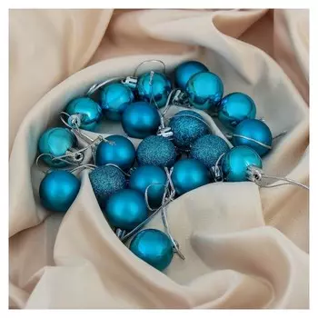 Набор шаров пластик D-3 см, 20 шт "Перелив" синий