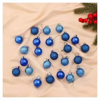 Набор шаров пластик D-3 см, 24 шт "Наоми" синий