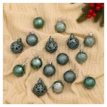 Набор шаров пластик D- 4 см, 16 шт "Торжество" зелёный