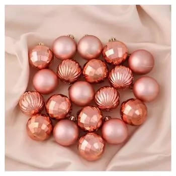 Набор шаров пластик D-4 см, 20 шт "Диско" золото