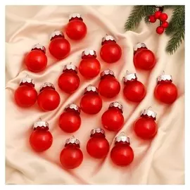 Набор шаров пластик D-4 см, 20 шт "Фелиция" красный