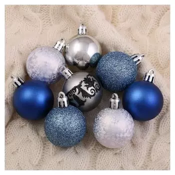 Набор шаров пластик D-4 см, 25 шт "Нембус" синий