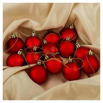 Набор шаров пластик D-4 см, 36 шт "Классный" красный