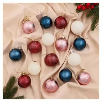 Набор шаров пластик D-5 см, 16 шт "Астрид"