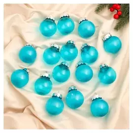 Набор шаров пластик D-5 см, 16 шт "Фелиция" изумрудный