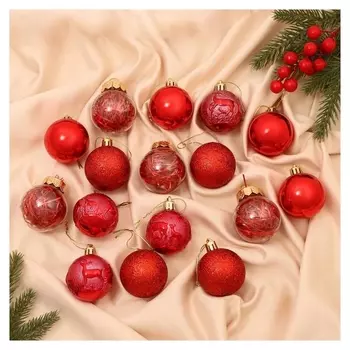 Набор шаров пластик D- 5 см, 16 шт "Фестиваль" красный