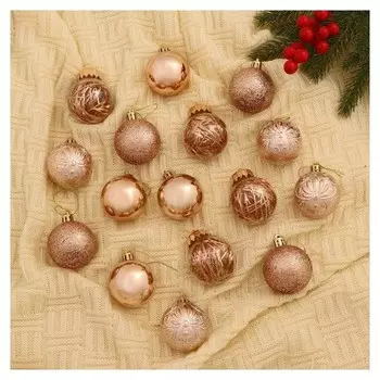 Набор шаров пластик D- 5 см, 16 шт "Фестиваль" золото