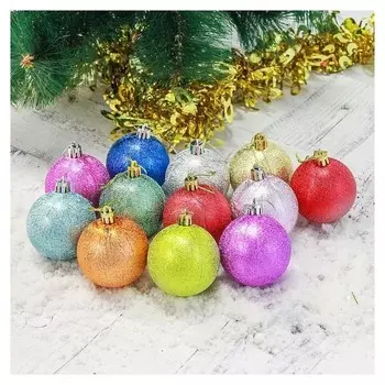 Набор шаров пластик D-6 см, 12 шт "Серена"