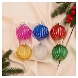 Набор шаров пластик D-6 см, 6 шт "Вечеринка"