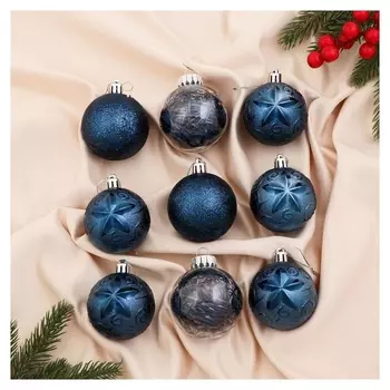 Набор шаров пластик D- 6 см, 9 шт "Фестиваль" синий