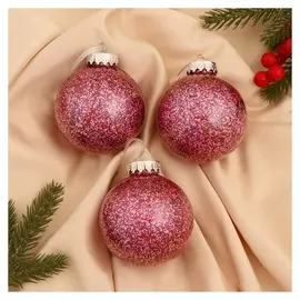 Набор шаров пластик D-8 см, 3 шт "Фива" сиреневый