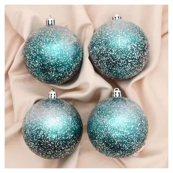 Набор шаров пластик D-8 см, 4 шт "Джейн космос" изумруд