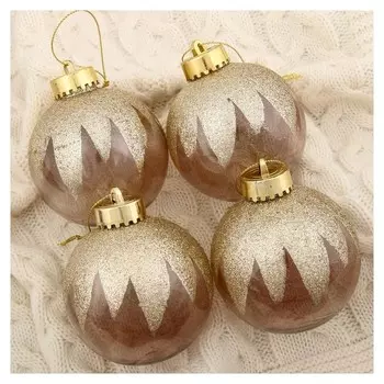 Набор шаров пластик D-8 см, 4 шт "Огни ночи"