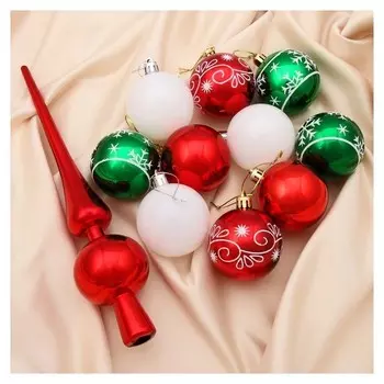 Набор шаров пластик с верхушкой 21 шт "Ассоль" (20 шаров D-6 см)