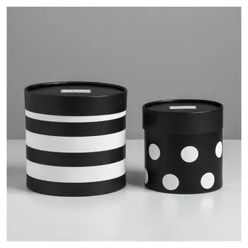 Набор шляпных коробок 2 в 1 «Черно-белый», 12 х 12, 15 х 15 см