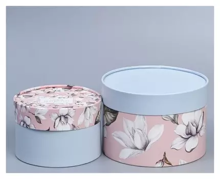 Набор шляпных коробок 2 в 1 «Цветы», 16 х 11.5, 13 х 9 см