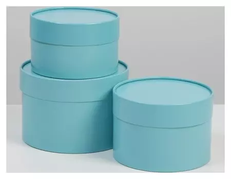 Набор шляпных коробок 3 в1 (16*10,14*9,13*8,5) голубой