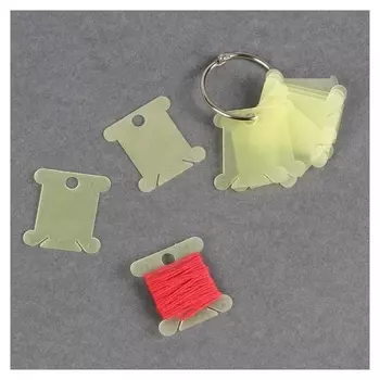 Набор шпулек для ниток мулине, на кольце, D = 3,5 см, 10 шт