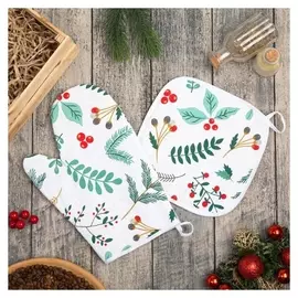 Набор сhristmas Leaves варежка-прихватка 20х28см, прихватка 19х19см, 100% х/л, ватин 250г/м2